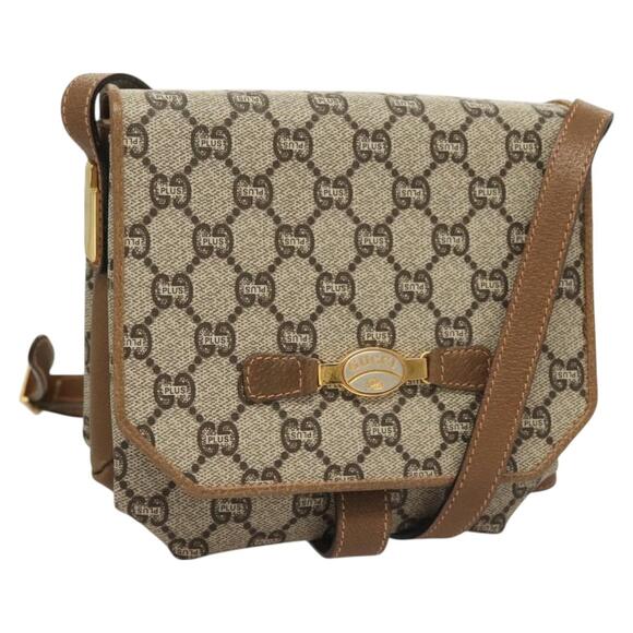 GUCCI GG Plus Supreme Shoulder Bag Pvc Beige Gold - Picture 1 of 16